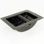 Professional recessed handle, black steel, 10 fixing points (to screw), front 220 x 163 mm, total depth 65.9 mm