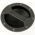 Two-piece black ABS recessed handle, diameter 191 mm, depth 67.6 mm