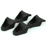 Set of 4 fixing bracket for grille, black plastic, dimensions 42 x 36.4 mm, height 15.6 mm