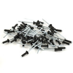 Grooved type blind rivet, zinc-plated steel mandrel, black painted aluminum body, 3.2x10mm, bag of 50 units