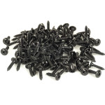 Set of 100 black steel screw, 3.5 mm diameter, 16 mm lenght, domed cylindrical head