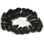 Set of 24 black steel screw, 3.5 mm diameter, 16 mm lenght, domed cylindrical head