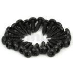 Set of 24 black steel screws 3.9 x 15 mm, rounded head, torx recess