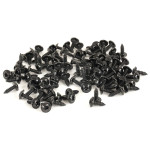 Set of 100 black steel screw, 4.2 mm diameter, 13 mm lenght, domed cylindrical head