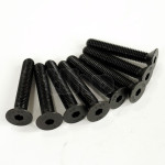 Set of 8 black zinc-plated steel screw, M5 diameter, 30 mm lenght, countersunk head
