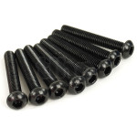 Set of 8 black zinc-plated steel screw, M6 diameter, 40 mm lenght, pan head