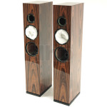 Pair of cabinets (rosewood high gloss finish) with grilles, for Arya SB Acoustics kit