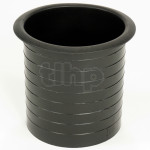 Black plastic recessed vent, internal diameter 100 mm, total length 114 mm, for bass-reflex acoustic load