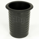 Black plastic recessed vent, internal diameter 76 mm, total length 114 mm, for bass-reflex acoustic load