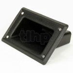 Economic recessed handle, black ABS plastic, front 134.5 x 86 mm, total depth 70.5 mm
