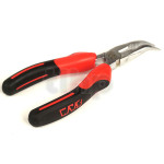SAM flat and angled cutting pliers, polished chrome finish, ridges on jaws, length 160 mm, opening 73 mm, hard wire cutting diameter 1.6 mm