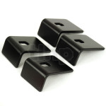 Set of 4 grille mounting bracket, thick steel, black finish, dimensions 38 x 30 mm, height 20 mm, for 12 and 15 inch grille / speaker