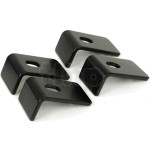 Set of 4 grille mounting bracket, thick steel, black finish, dimensions 40 x 25 mm, height 19 mm, from 8 to 15 inch grille / speaker