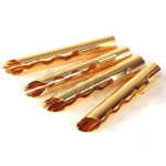 Set of four banana plugs for soldering, diameter 4 mm, gold-plated copper-Beryllium