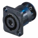 Neutrik NL4MP-ST (to be screwed), 4 pole male Speakon chassis, silver contacts, D-shape
