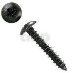 Set of 100 wood black screws, 4.0mm diam., 25mm lenght, halh-round head