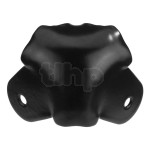Steel ball corner, 2 legs, 40 mm, Monacor MZF-8513/SW, noir