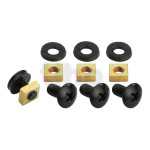 Set of 4 screws M6 x 12 mm, nuts and plastic washers, for flightcase