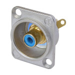 Neutrik NF2D-6, RCA female socket, blue washers, nickel housing, gold plated contacts