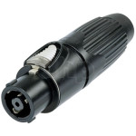 Neutrik NLT8FX-BAG, 8 pole female Speakon cable connector, black chrome metal housing, brass contacts
