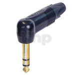 Neutrik NP3RX-B, right angle Jack 6.35 mm, 3 pole male, gold contacts, black shell