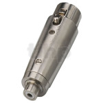 XLR female to RCA female adapter, nickel metal body, gold-plated contacts