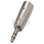 XLR male to 6.3 mm male stereo Jack adapter, 3 poles, nickel metal body, gold-plated contacts