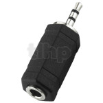 Adapter 3.5 mm female stereo jack to 2.5 mm male stereo jack, black plastic body