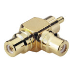 Two RCA female to RCA male &quot;T&quot; adapter, high-end, gold-plated metal body