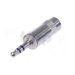 3 pole 3.5 mm plug, metal housing with crimp strain relief, Rean NYS231