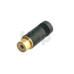 RCA 2-pole female connector, REAN NYS372P-BG, black, gold plated contacts