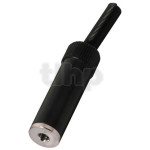 Stereo black metal female 3.5 mm mini-Jack plug , shielding and cable bending protection, for 3.5 mm diameter cable