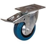Guitel castor, 100 mm size, swivel with brake type with polyamide blue tyre