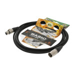 Male/female XLR cable, black, 0.5m, with cable Sommercable Stage 22 Highflex and Hicon silver plated contact connectors