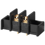 Two-pole screw terminal block Monacor TBS-2/GO, with gold-plated contact, for PCB mounting