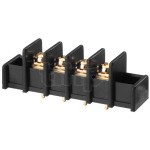 Four-pole screw terminal block Monacor TBS-4/GO, with gold-plated contact, for PCB mounting