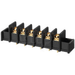 Six-pole screw terminal block Monacor TBS-6/GO, with gold-plated contact, for PCB mounting