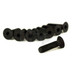 Set of 8 black steel screw, M5 diameter, 20 mm lenght, countersunk head