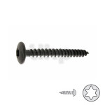 Pack of 250 Hinge screws 6x20mm, black steel, full thread, round head Torx T30