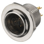 3-pole metal XLR mini chassis socket, gold-plated contacts, for 11 mm diameter mounting hole