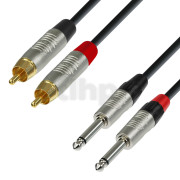 Adam Hall Cables Série 4 Star - Câble Audio REAN 2 x RCA mâle vers 2 x Jack 6,35 mm mono 0,9 m