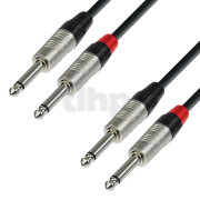 Adam Hall Cables Série 4 Star - Câble Audio REAN 2 x Jack 6,35 mm mono vers 2 x Jack 6,35 mm mono 1,5 m