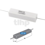 Cemaric resistor Monacor LSR-10/20, 1ohm, 20w, 60 x 14mm