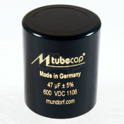 Mundorf TubeCap capacitor, 100µF ±5%, 550VDC/100VAC, Ø50xH85mm, M6 connections 20mm pitch