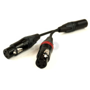 Y adaptor cable, XLR Neutrik male to two female