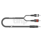 Audio cable, one 3.5 mm stereo mini Jack to two male RCA cinch, Sommercable BV-CIJ3-0075, lenght 6.0m