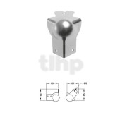 Large ball corner corner bead 69mm, zinc, 3 paws, for profil up to 36 mm
