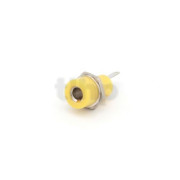 Yellow 26 mm socket for 4 mm plug babana, for panel mounting max 5 mm