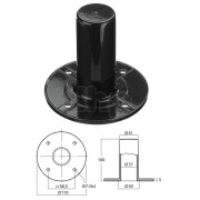 Stand insert for standard diameters (Ø 35 mm), black, aluminium, Monacor EBH-60/SW