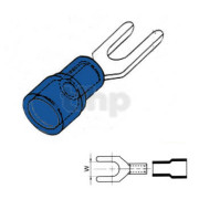 Set of 10 fork terminals, 4.3 mm set of 10 pieces, blue insulation, for conductors 1.5 to 2.5 mm²